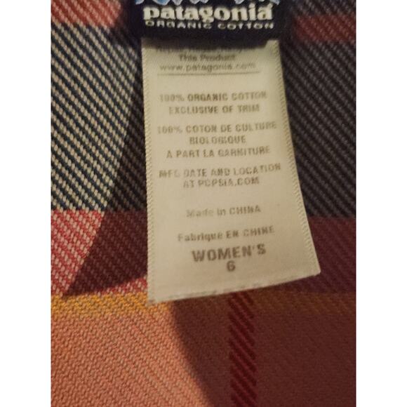 Patagonia Womens Flannel Shirt Orange Plaid S - Picture 2 of 3